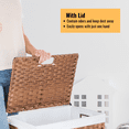 thumbnail image 5 of Laundry Hamper With Lid PE Rattan Powder Coating Frame Clothes Hampers with 01 Removable Bags, 100L, Gray Color, 5 of 22