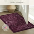 thumbnail image 3 of Maples Rugs Pelham Transitional Vintage Scroll Wineberry Washable Entryway Area Rug, 1'8 x 2'10, 3 of 8