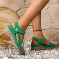 thumbnail image 6 of HomeDM Womens Wedges Sandals Ankle Strap Open Toe Summer Platform Comfortable Walking Sandal, Green Size 9.5, 6 of 9