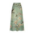 thumbnail image 4 of Viikei Woman's Cotton Eyelet Tiered Midi Skirt with Elastic Waistband,Women's Printed Elastic Waistband Pleated Pocket Skirt With Mid Calf Skirt Green L, 4 of 5