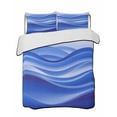 thumbnail image 2 of Blue Striped Full Size Down Alternative Comforter, Lightweight Comforter Quilt Bedding Set with Pillow Shams Modern Abstract Art Wave Moire Gradient All Seasons Bed Comforter Duvet Insert 78"x90", 2 of 7