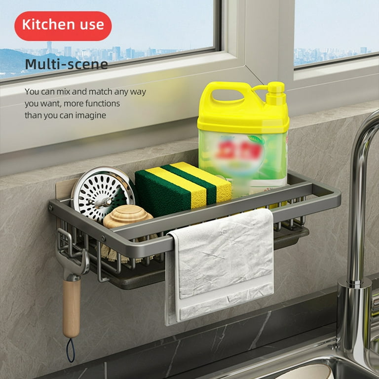 1Pc Kitchen Sink Sponge Holder, Sink Caddy Kitchen Sink Organizer, Sponge  Holder For Kitchen Sink With Removable Drip Tray For Countertop, Dish Soap H