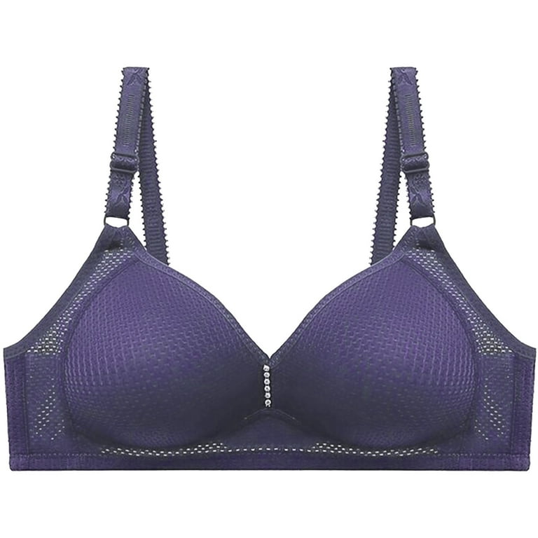 Pxiakgy womens lingeries lingerie for women Without Gathered Women's  Underwear Steel Ring Big Plus Bra Size Ultra-Thin Purple + 85C