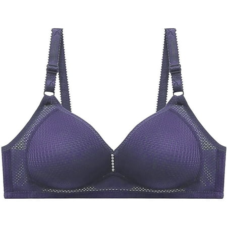 

B91xZ Lingerie For WomenWomen s No Steel Ring Breathable Mesh Bra Large Size Big Comfort Underwear Women s Thin Lingerie for Women Halter Dark Blue L
