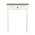 thumbnail image 3 of East at Main Josephine White Solid Wood 1-Drawer Console Table, Natural Bayur Wood Entryway Table (24x10x31.5), 3 of 6