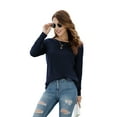 thumbnail image 2 of HOWCOME Fall Long Sleeve Side Split Casual Loose Tunic Womens Blouses, 2 of 5