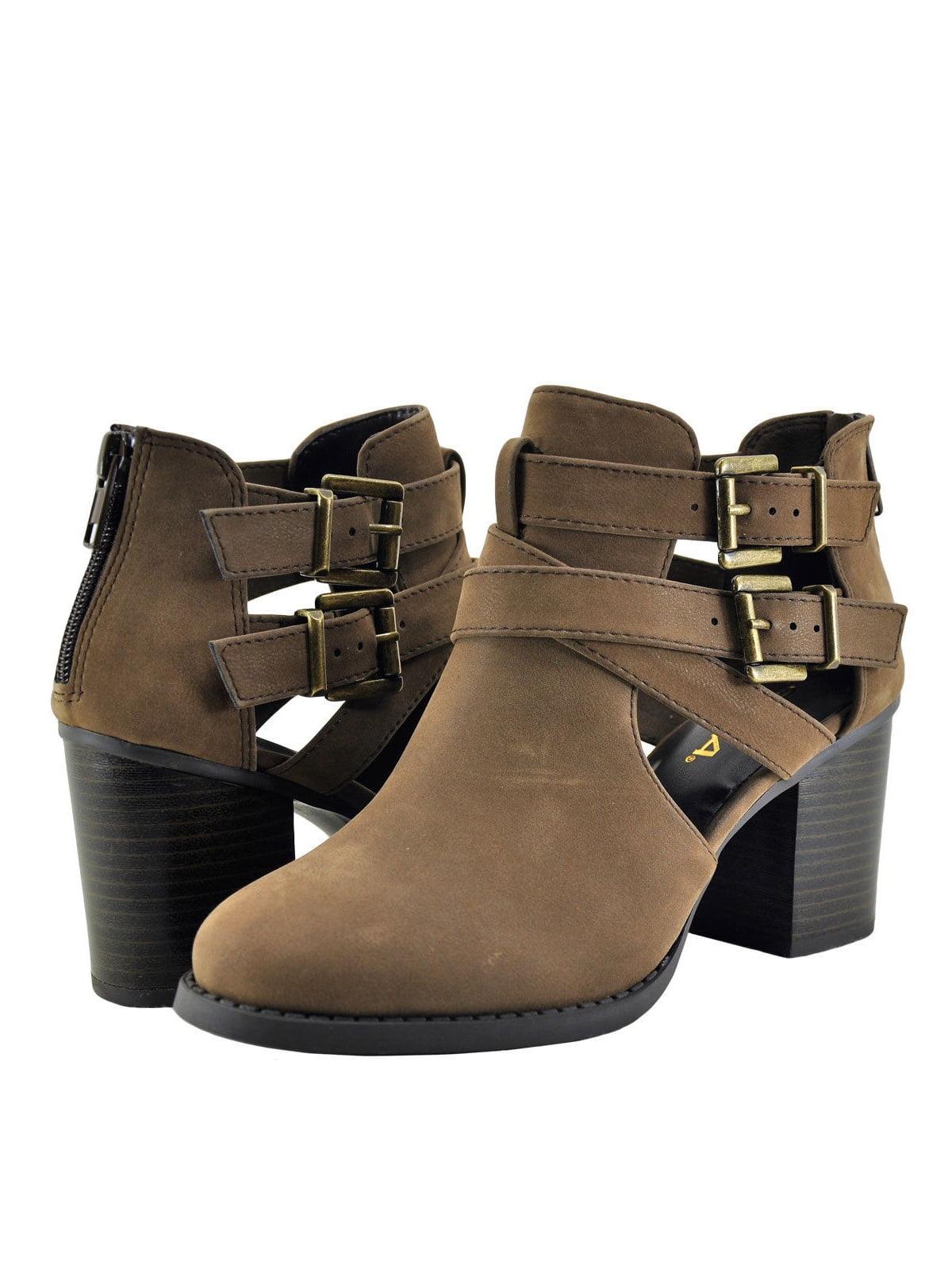 double buckle booties