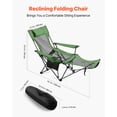 thumbnail image 2 of VEVOR Reclining Camping Chair, 4 Adjustable Positions, Portable Folding Lounger for Adults, Mesh Beach Chair with Headrest & Foot Rest, Supports 220 lbs, Heavy Duty Camp Chairs for Patio, Green, 2 of 9
