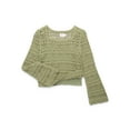 thumbnail image 2 of Wonder Nation Tween Girls Crochet Top with Long Sleeves, Sizes 4-16, 2 of 5