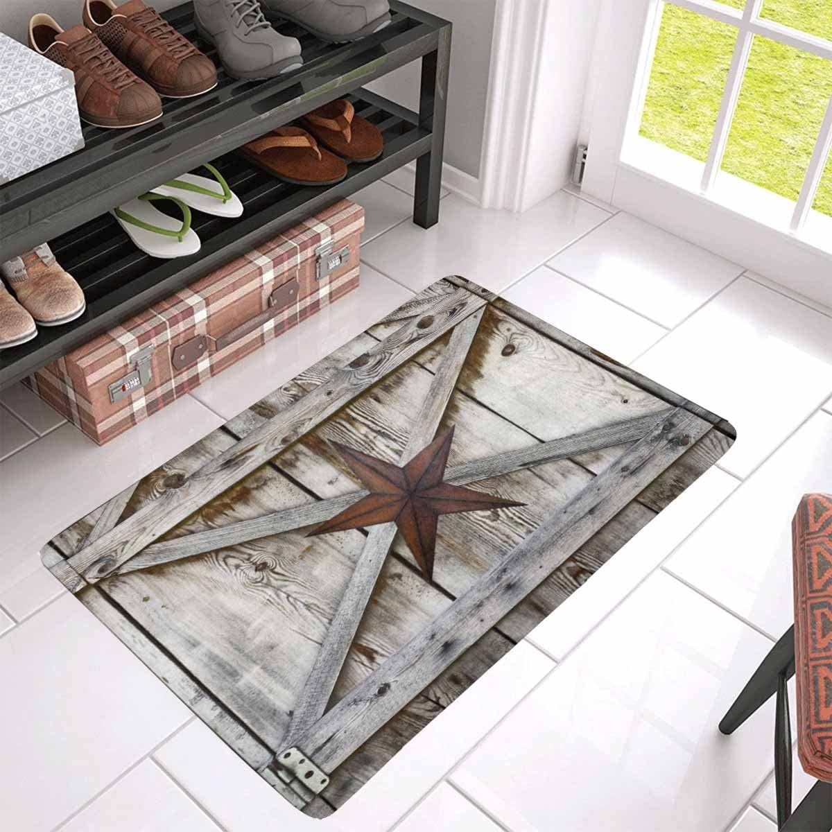 Retro Metal Western Texas Star Non-Slip Home Decor Bathroom Mat Rug Floor Carpet 