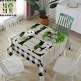 thumbnail image 2 of Waterproof Tablecloths for Square/Outdoor Tables Spring Farmhouse Home Wood Vinyl Oilcloth Dining Table Cloths Boxwood Buffalo Check Spillproof Table Cover for Kitchen Party 54x54 Inch, 2 of 6