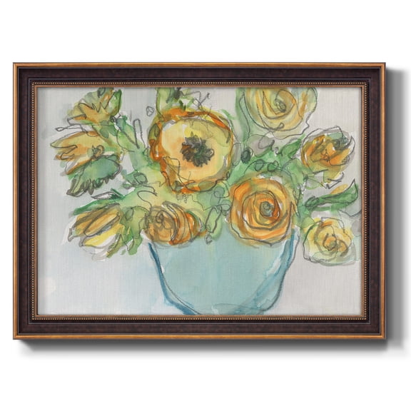 Spring Floral Accent II Premium Framed Canvas- Ready to Hang