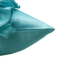 thumbnail image 2 of S4Sassy Handmade Frill Blue Satin Cushion Cover Square Pillow Case 12 x 12, 2 of 5