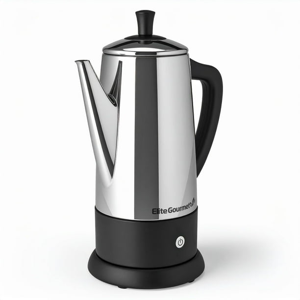 Percolador de café Elite Gourmet de acero inoxidable para 12 tazas