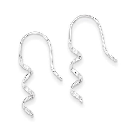 - Sterling Silver Spiral Dangle Shepherd Hook Earrings