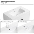 thumbnail image 4 of Bathroom Vanity with Top and Sink, Modern Single Vanity with 2 Soft-Close Doors and Open Shelf, Solid Wood Bathroom Cabinet White Ceramic Basin, 4 of 8