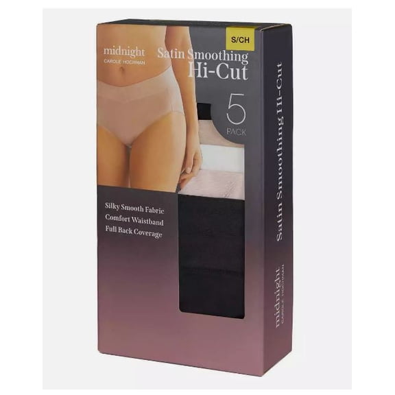 Carole Hochman Womens 5-Pack Midnight Hi-Cut Brief, Multi, Small