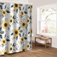 thumbnail image 5 of Sunflower Bathroom Curtain 96 Inch Shower Curtain with Hooks, Spring Floral Vintage Summer Botanical Waterproof Polyester Bath Curtain Washable Bathtub Curtain 72''x 96'', 5 of 6