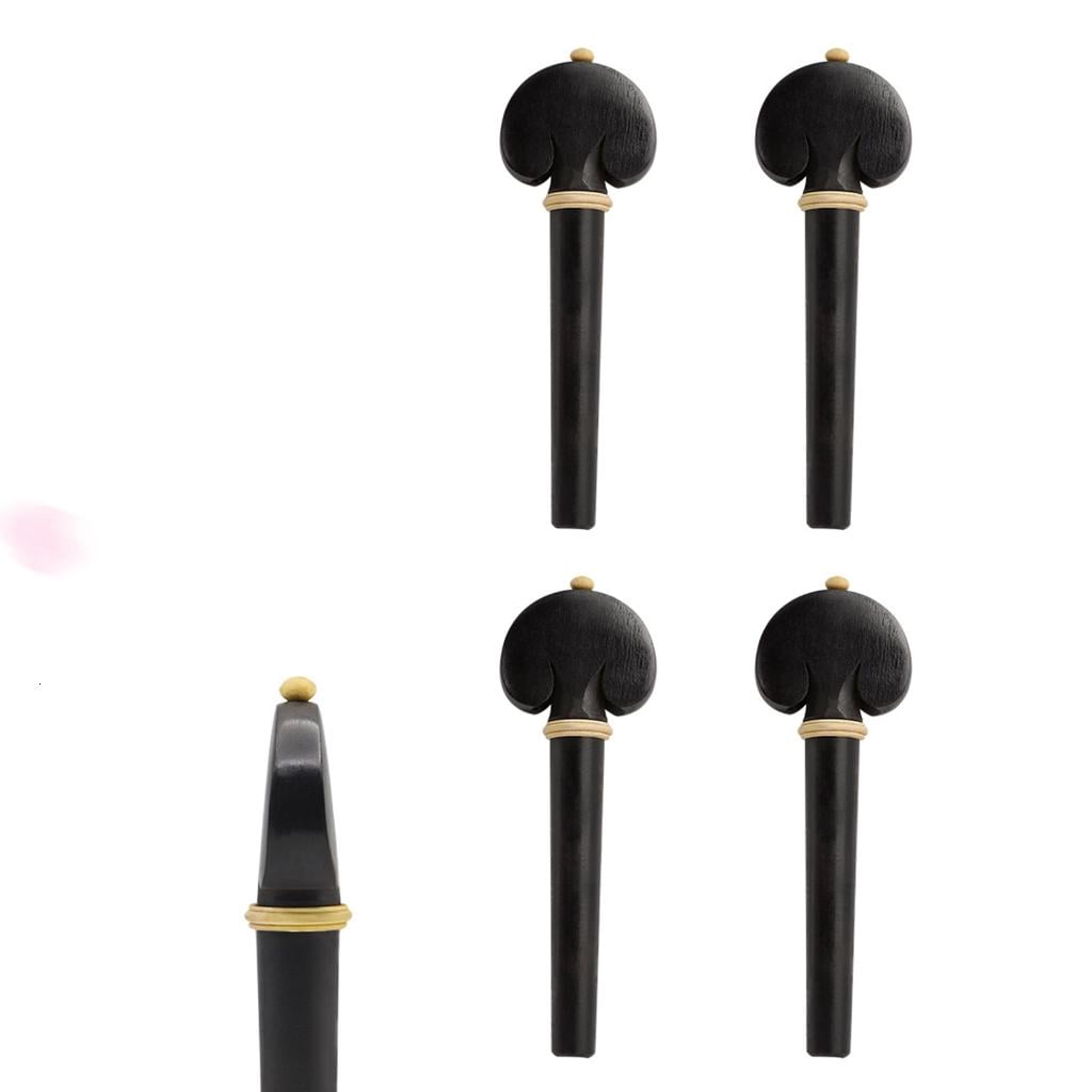 Yihuala 4 Pcs Ebony Wood Cello Tuning Peg Tuner Cello Pegs Cello Shaft Handle Musical Intruments Parts & Accessories