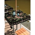 thumbnail image 2 of Outdoor Tablecloths with Umbrella Hole & Zipper, Black Spring Floral 54x54 Inch Square Tablecloths, Elegant Pastoral Flowers Birds Retro Art Waterproof Table Cloth, Patio/Pool/Picnic Table Covers, 2 of 8
