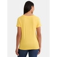 thumbnail image 5 of Time and Tru Women's Cotton V-Neck Tee with Short Sleeves, Sizes XS-XXXL, 5 of 5