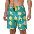 thumbnail image 2 of Uemuo Lemon Blue Pattern Mens Swim Trunks Quick Dry Board Shorts with Mesh Lining, Stretch Beach Shorts Quick Dry No-Chafing Board Shorts-3X-Large, 2 of 9