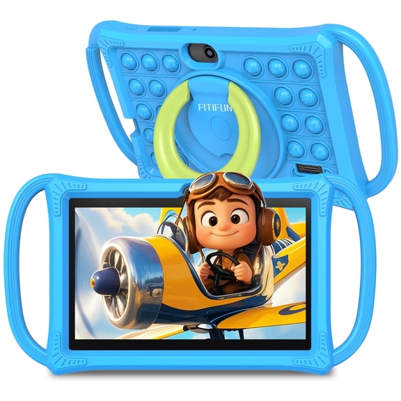 FITIFUN Kids Tablet 7 inch Tablets for Kid,4GB RAM 32GB ROM 1TB Expanded,Quad-Core,HD IPS Display, Wifi, Parental Control, Dual Camera,Blue