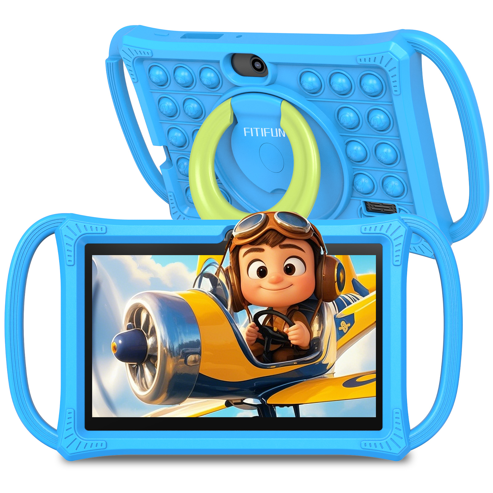 FITIFUN Kids Tablet 7 inch Tablets for Kid,4GB RAM 32GB ROM 1TB Expanded,Quad-Core,HD IPS Display, Wifi, Parental Control, Dual Camera,Blue