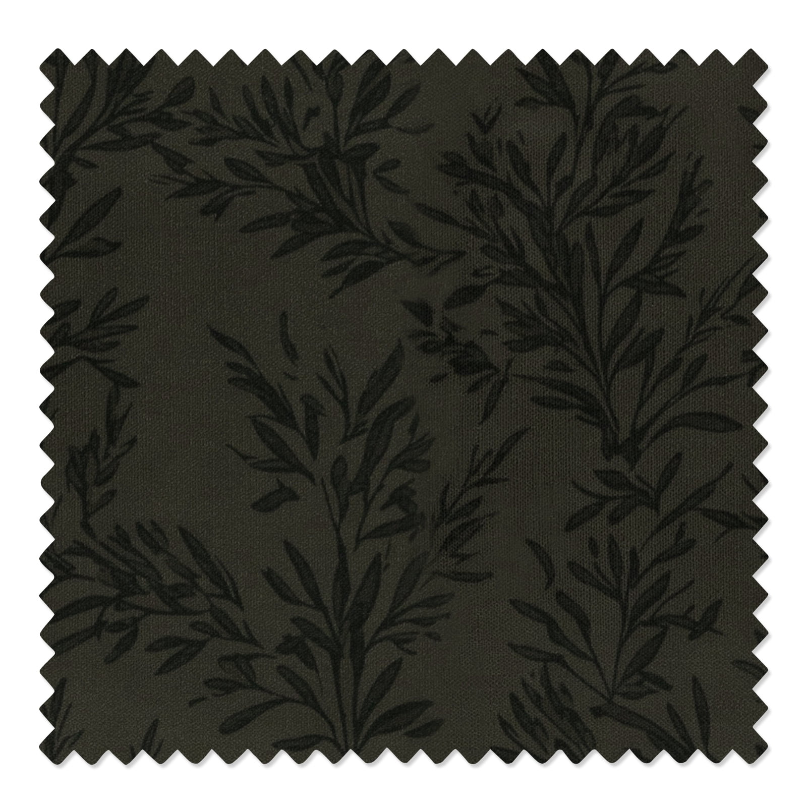 TWOPAGES Linen Blend 72 X 72 Inches Long 1 Panel Curtain Pinch Pleated Light Filtering Leaves Print Curtain for Living Room, Brown Olive