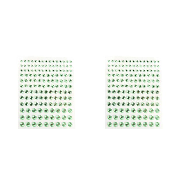 Transemion Autocollants pour Visage en Strass Cristal Sans Colle Paillettes Maquillage Accessoire de Festival Décorations DIY Vert 2Ensemble