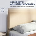 thumbnail image 4 of Sifurni King Size Platform Bed Fame with Upholstered Adjustable Fabric Headboard, Beige, 4 of 6