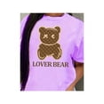thumbnail image 2 of Playera Blusa Con Impresion De Oso Lover Bear Para Mujer Color Lila Talla Chica Marca Emil SaEs, 2 of 4