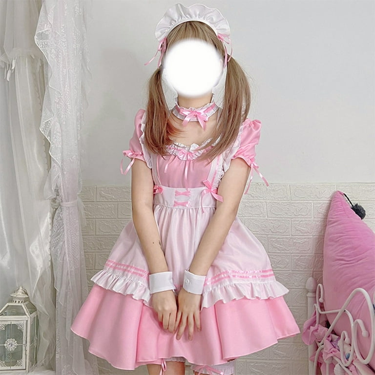 Odeerbi Maid Outfits Makeup Anime Women Lovely Animation Show Outfit Dress Clothes Pink, Women's, Size: Medium Odeerbi Maid Outfits Makeup Anime Women Lovely Animation Show Outfit Dress Clothes Pink, Women's, Size: Medium
