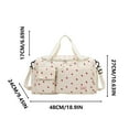 thumbnail image 5 of Blukids Women Cherry Print Tote Bag Cute Strawberry Corduroy Tote Bag with Multi Pockets Top-handle Crossbody Handbag（White）, 5 of 6