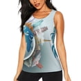 thumbnail image 1 of Fotbe Let's go Travel Around the World Blusas Sin Mangas para Mujer – Estilo Casual, Corte Suelto, Slim-Fit, Cuello Redondo Deportivo, Tops de Verano para Gimnasio y Yoga-Medium, 1 of 7