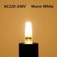 thumbnail image 2 of G4 LED 220V 3W 2700K blanco cálido 160LM, bombillas de silicona sustituyen a las tradicionales bombillas halógenas de 30W, pack de 5 unidades, 2 of 5