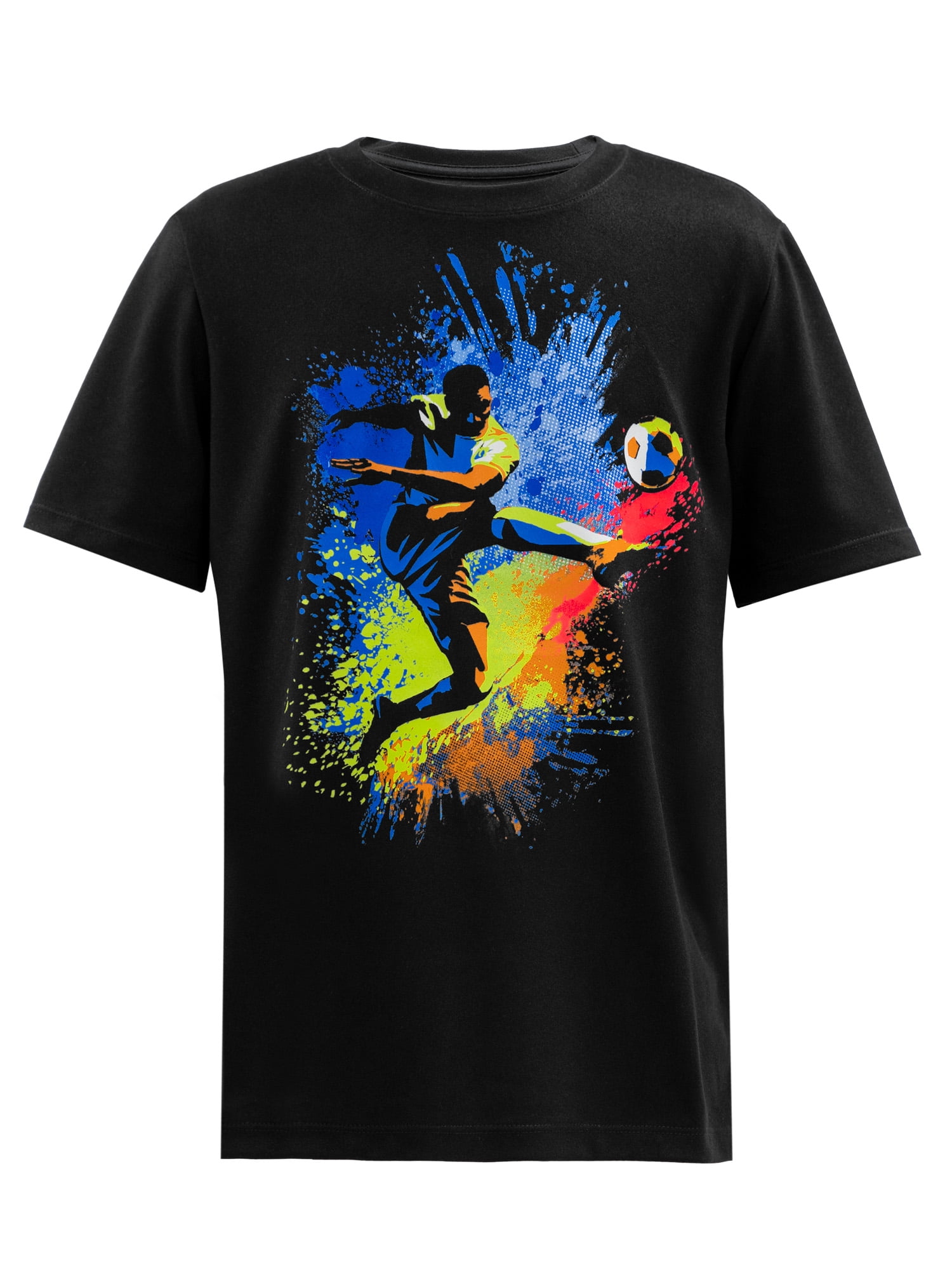 Athletic Works Boys Active Solid and Print Short Sleeve T-Shirts, 3-Pack, Sizes 4-18 & Husky