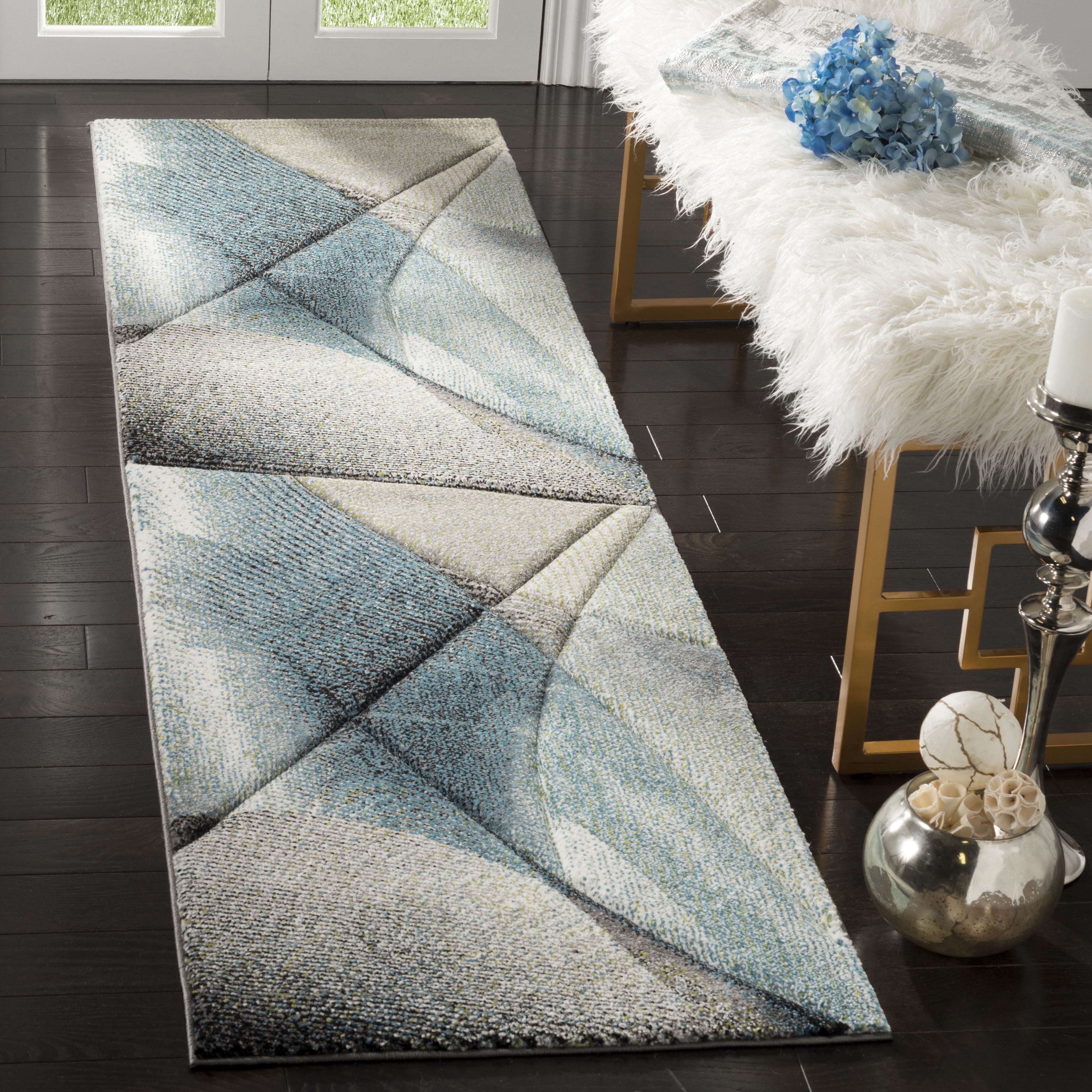 Safavieh Hollywood Celandine Abstract Area Rug, Gray/Teal, 9' x 12'