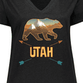thumbnail image 4 of Inktastic Utah Vacation Bear Silhouette Women's Plus Size V-Neck T-Shirt, 4 of 5