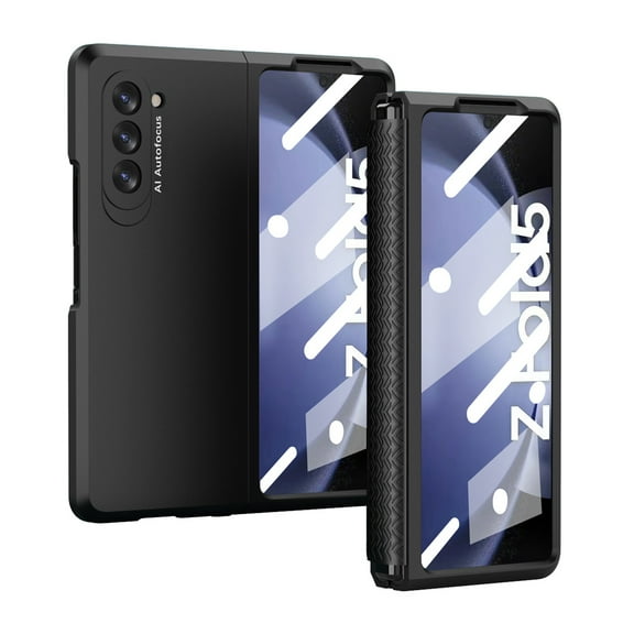 Compatible with Samsung Galaxy Z Fold 5 5G 7.6 inch Case, with Hinge Protection, Full Heavy Duty Protection Cover Bumper Folding Flip Cases for Samsung Galaxy Z Fold 5 5G 2023, Black