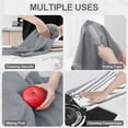 thumbnail image 4 of Simmore 18x28 Cotton Kitchen Towels 6-Pack, Soft Absorbent Dish Cloths for Washing Dishes Multipurpose Dish Towels Set for Kitchen with Hanging Loop, Grey, 4 of 9