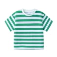 thumbnail image 4 of CYRBOKO Boys Striped T-Shirts, Cotton 2026 Casual Summer Short Sleeve Tops Mint Green Size 13-14 T, 4 of 6