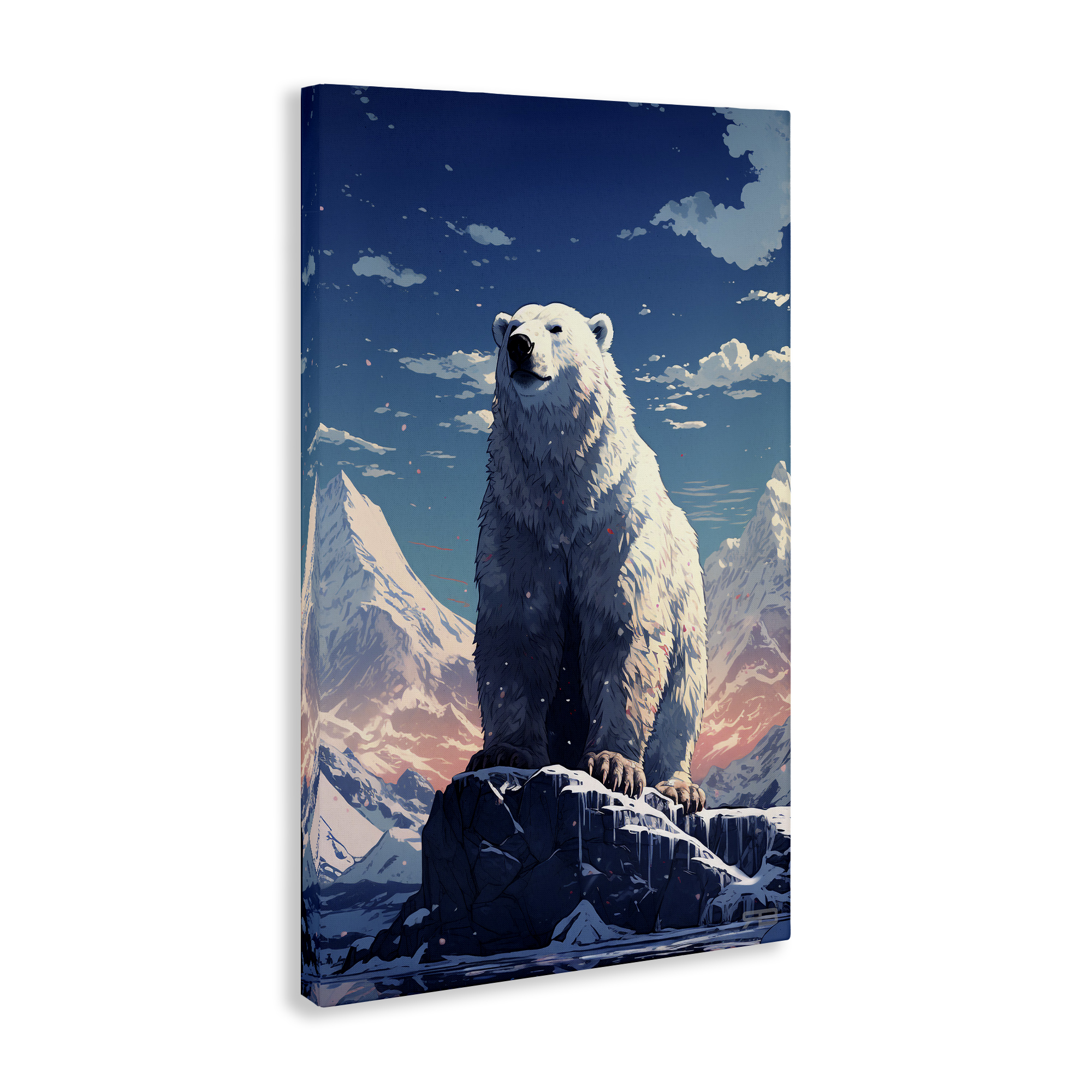 Stupell Industries Snowy Polar Bear Animals & Insects Painting Gallery Wrapped Canvas Art Print Wall Art, 20 x 30