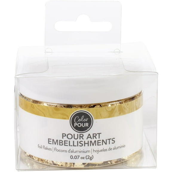 American Crafts Color Pour Gold Flakes-0.5oz