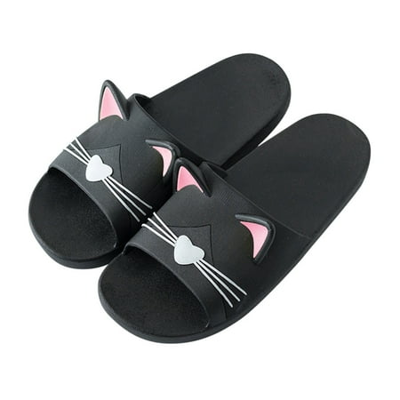 

EQWLJWE Men&Women Home Indoors Slippers Cartoon Cat Floor Family Shoes Beach Sandals Women s Slippers Holiday Clearance