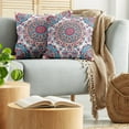 thumbnail image 5 of Ambesonne Ethnic Throw Pillow Cover 2 Pack, Oriental Style Floral Retro, 20", Turquoise Pale Pink, 5 of 5