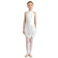 thumbnail image 3 of YONGHS Girls Sleeveless Shiny Rhinestone Gymnastic Leotard Ballet Dance Figure Ice Skating Dress White 6, 3 of 7