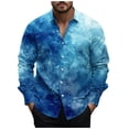 thumbnail image 2 of Jinhomg Men's Spring Summer Shirts Trendy Tie Dye Printed Casual Shirts Lightweight Breathable Long Sleeve Button Down Shirts Going Out Wear Today's Multicolor M, 2 of 5