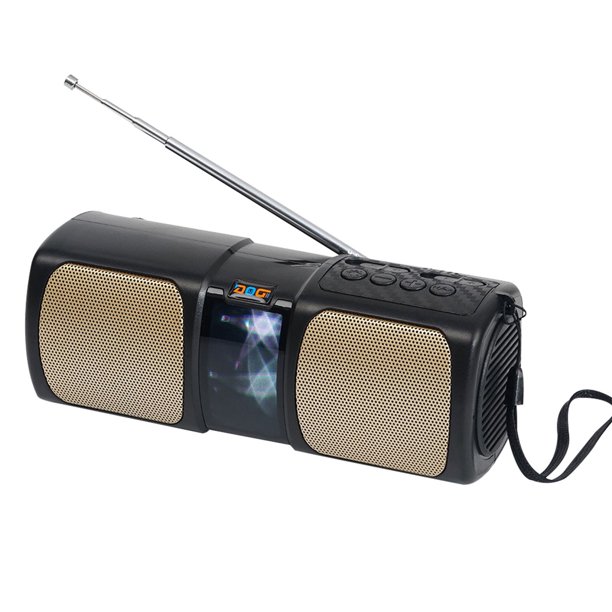 Altavoz Bluetooth portátil, con carga solar, función de radio FM, luz LED, altavoz inalámbrico ligero de alta potencia