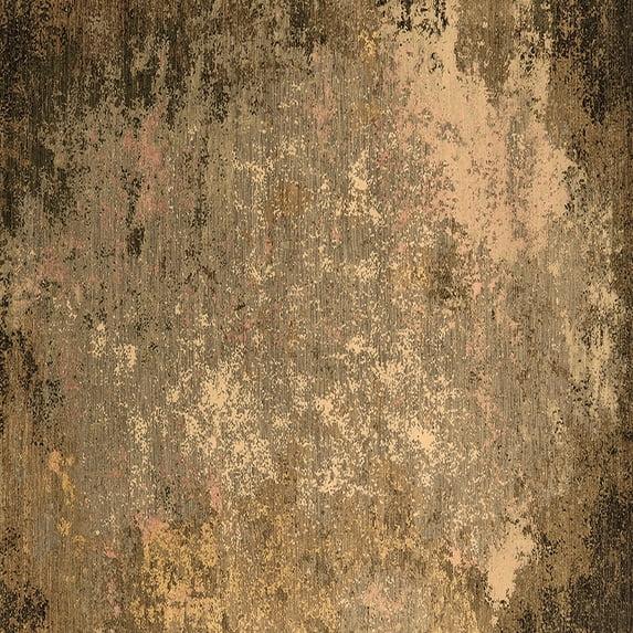 Ahgly Company Indoor Square Oriental Brown Industrial Area Rugs, 6' Square